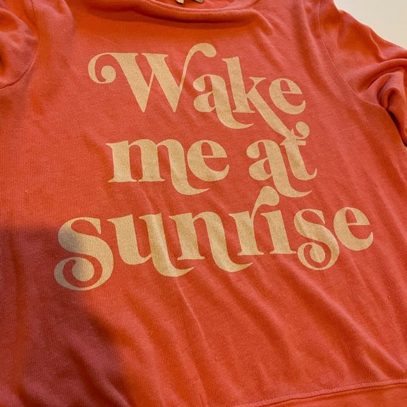 Wildfox Wake Me At Sunrise Orange Crewneck Sweatshirt - Picture 6 of 6